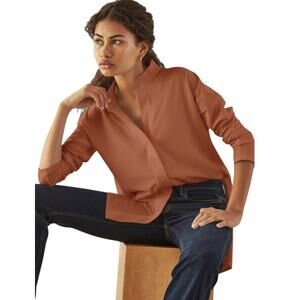 ADAY Terracotta Button-Down Long Sleeve Shirt